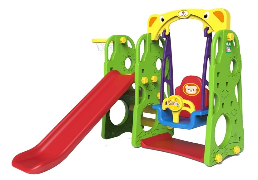 KIT COLUMPIO BEBÉ+TOBOGÁN+CANASTA INFANTIL, VERDE - LE5513, IndalChess